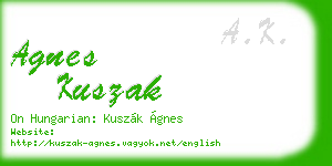 agnes kuszak business card
