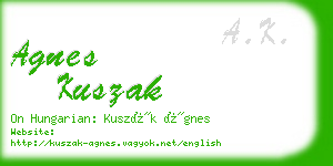 agnes kuszak business card